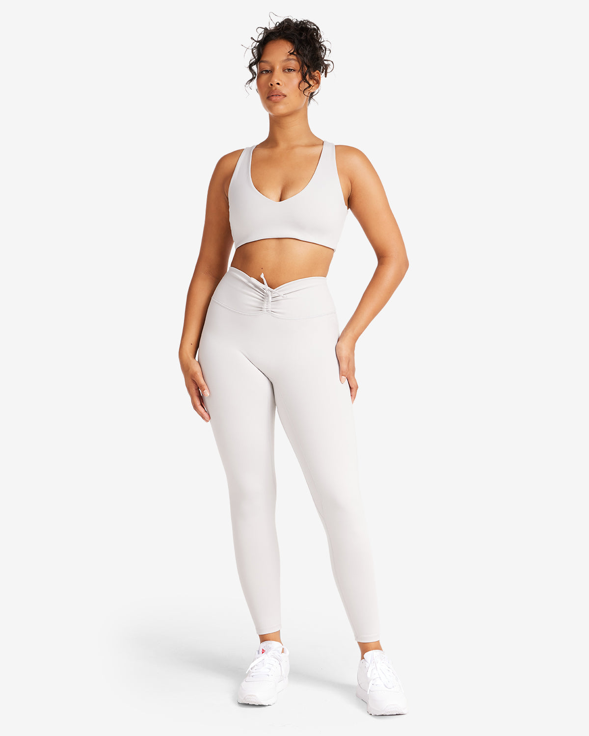 Serenity Drawstring Scrunch Leggings | Light Grey