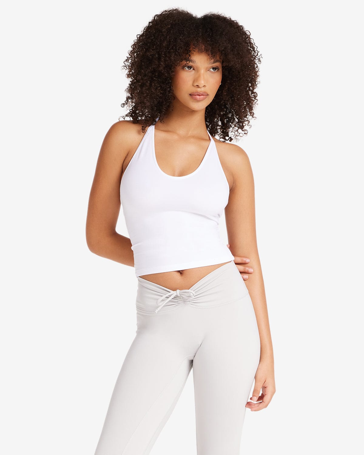 Halter Tie Tank | White