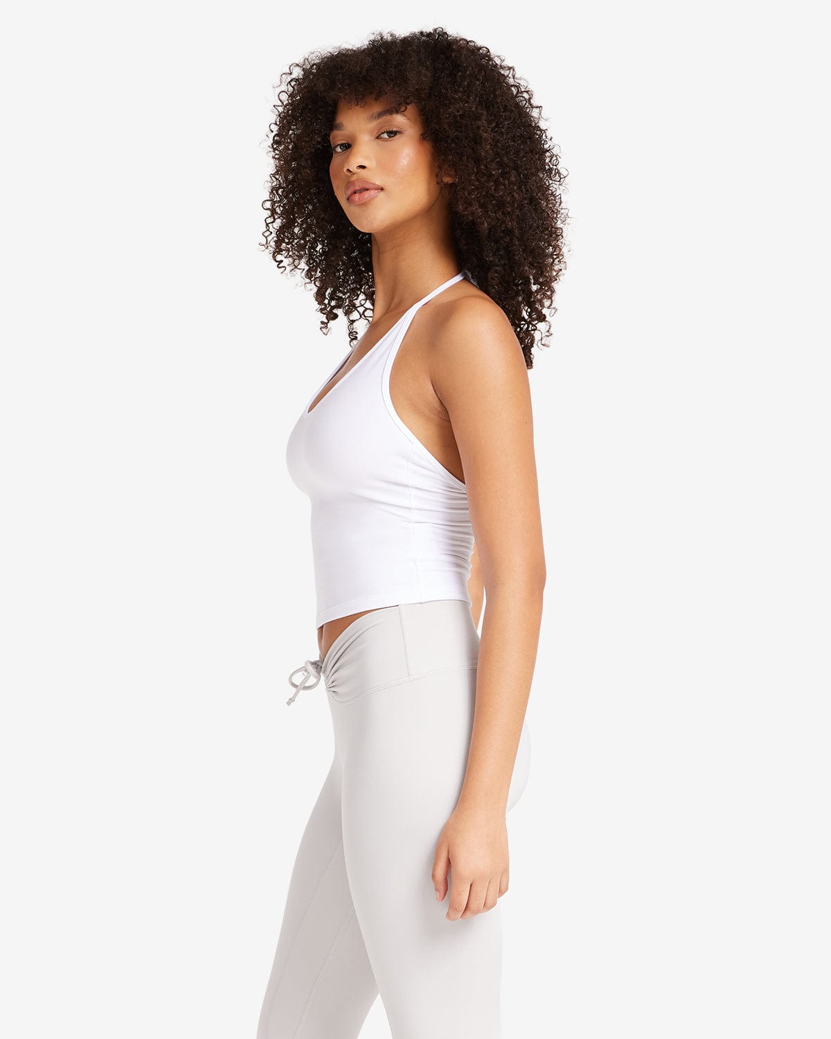 Halter Tie Tank | White