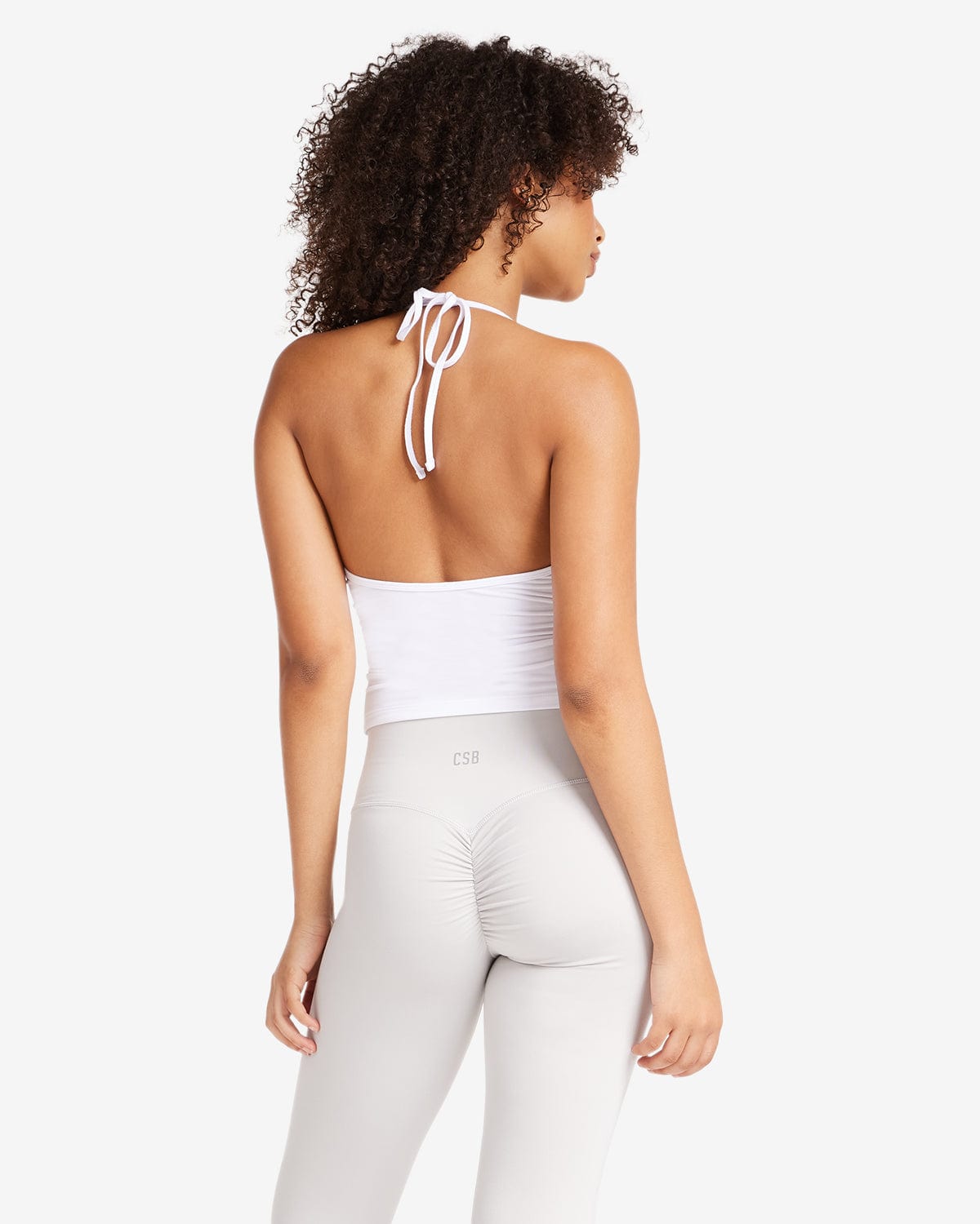 Halter Tie Tank | White