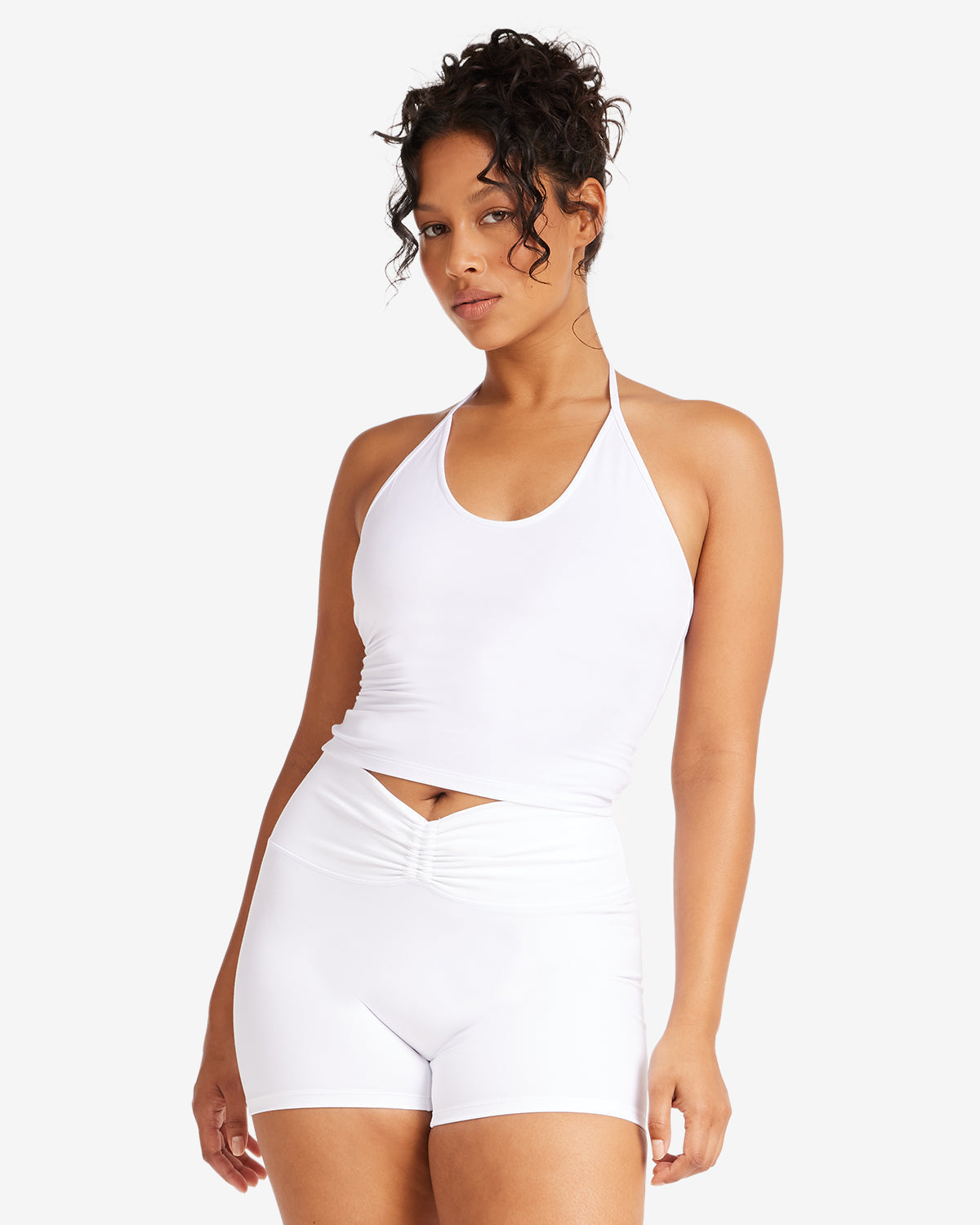 Halter Tie Tank | White