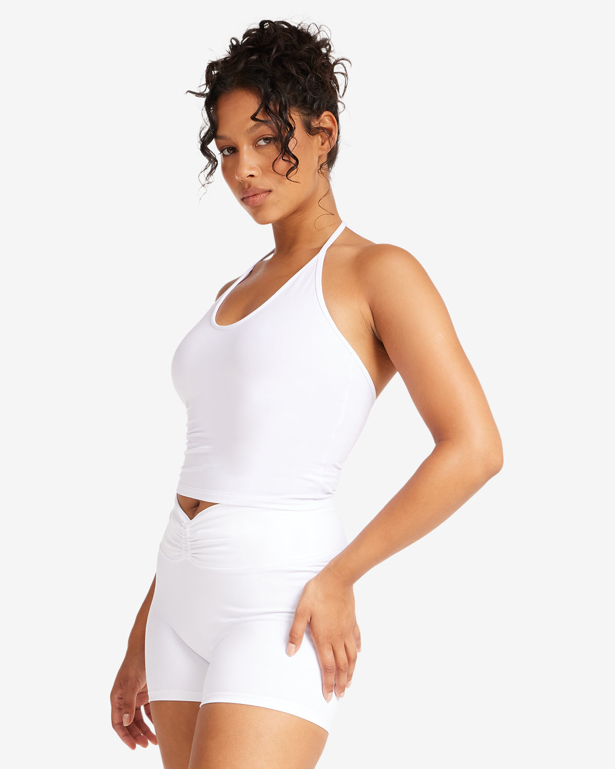 Halter Tie Tank | White