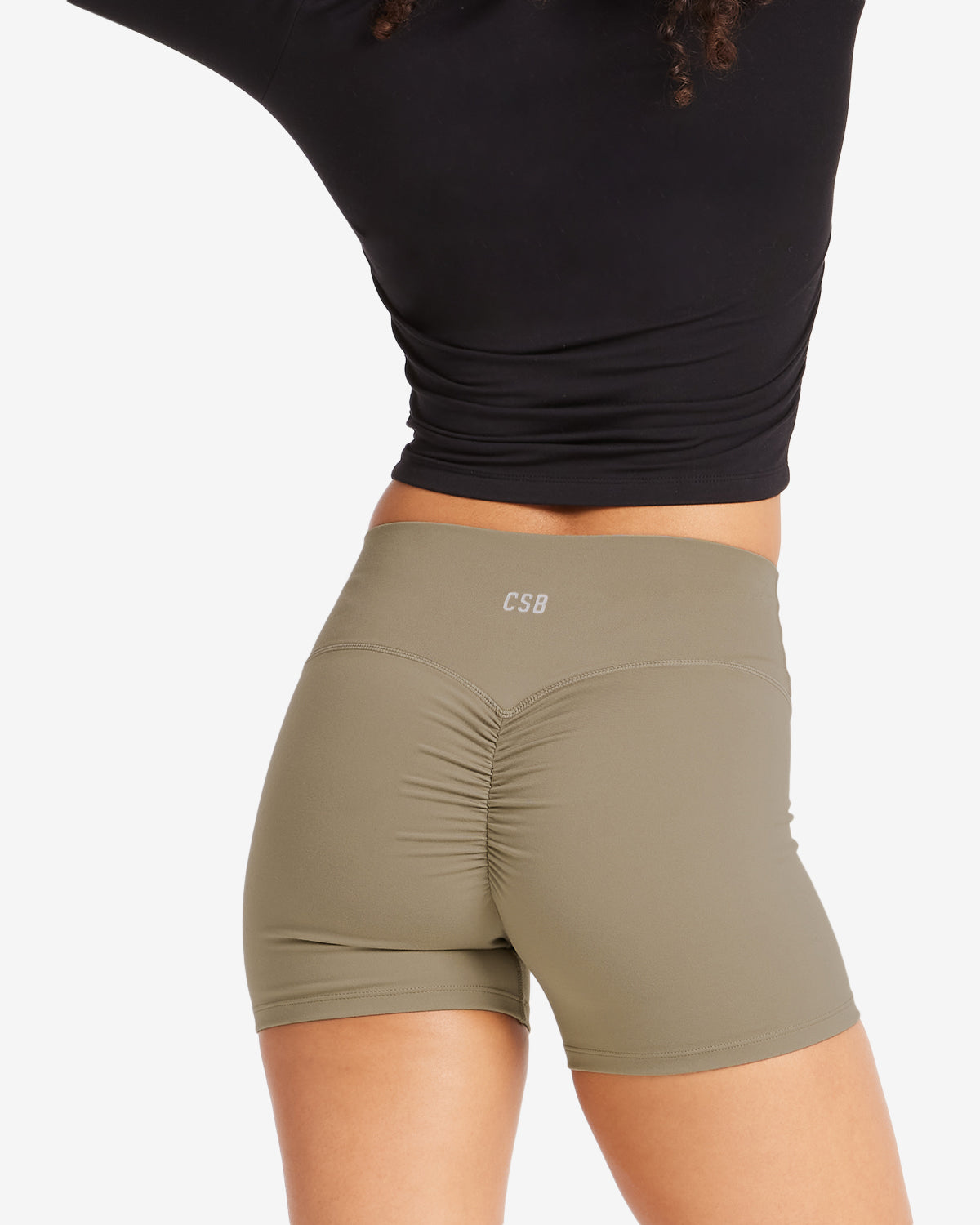 Serenity Drawstring Scrunch Shorts 4" | Vintage Khaki