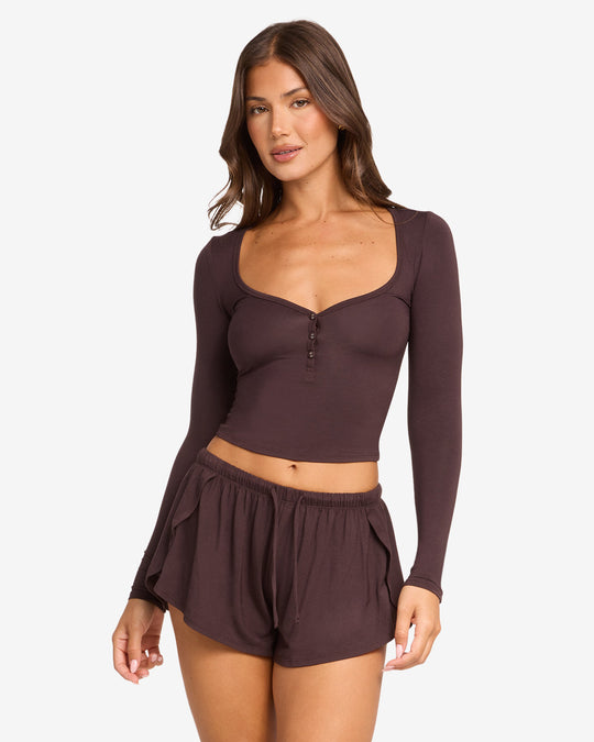 Sleep Long Sleeve Top | Espresso