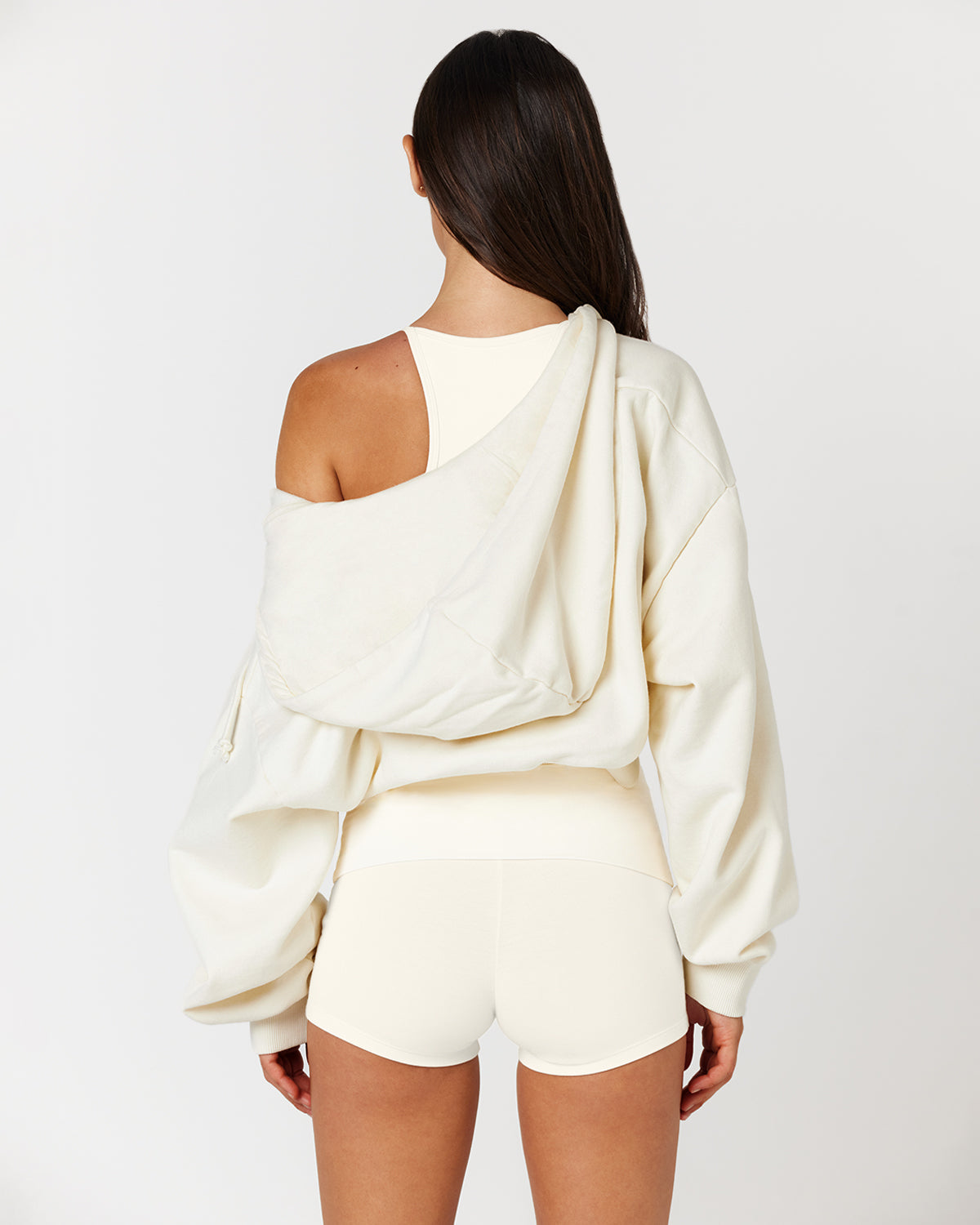 Cropped Zip Hoodie Organic Cotton | Milk