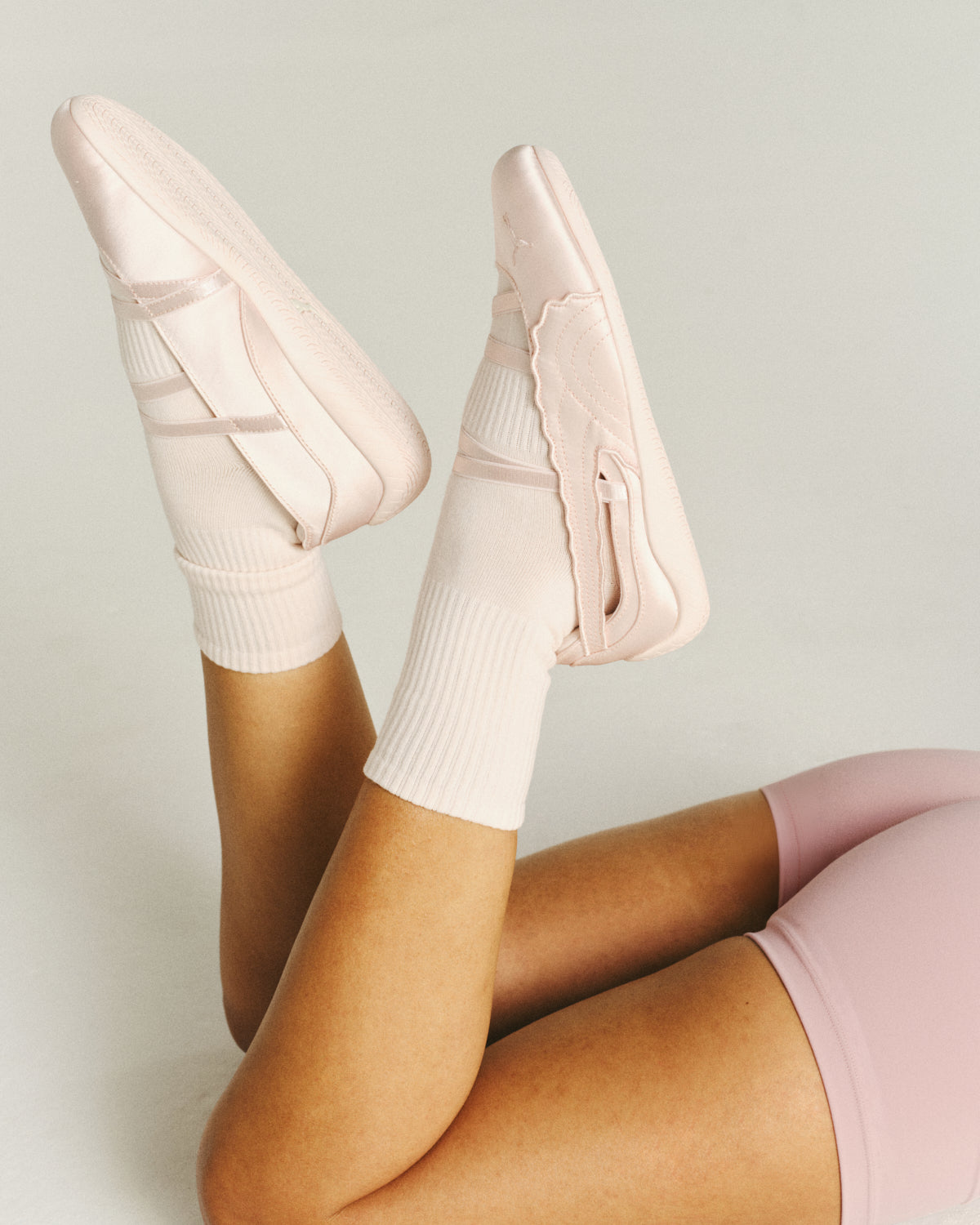 2PK Pilates Grip Socks | Butter / Baby Pink