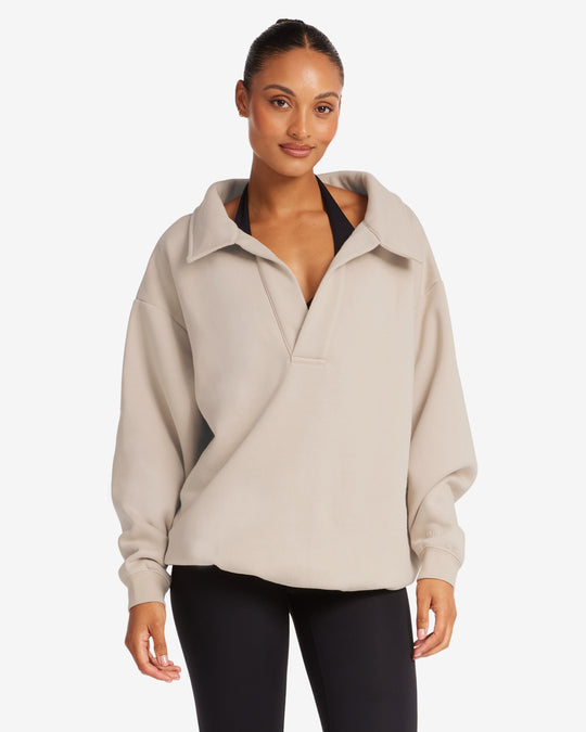 Oversized Collar Sweatshirt | Fawn