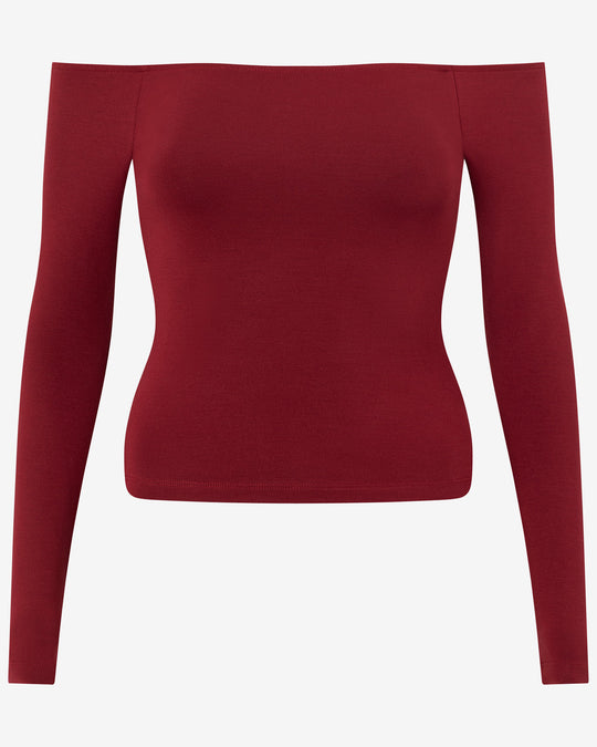 Off Shoulder Leisure Top | Cherry