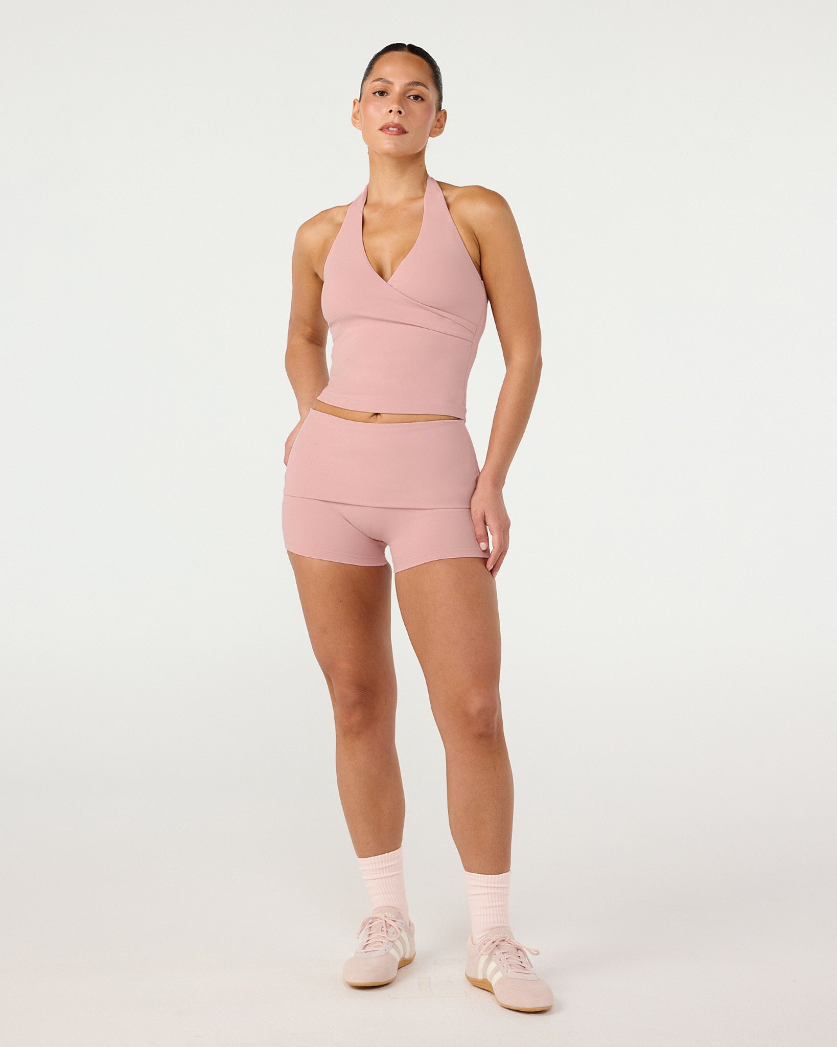 Form Invisible Scrunch Fold Over Shorts 3" | Dusty Pink