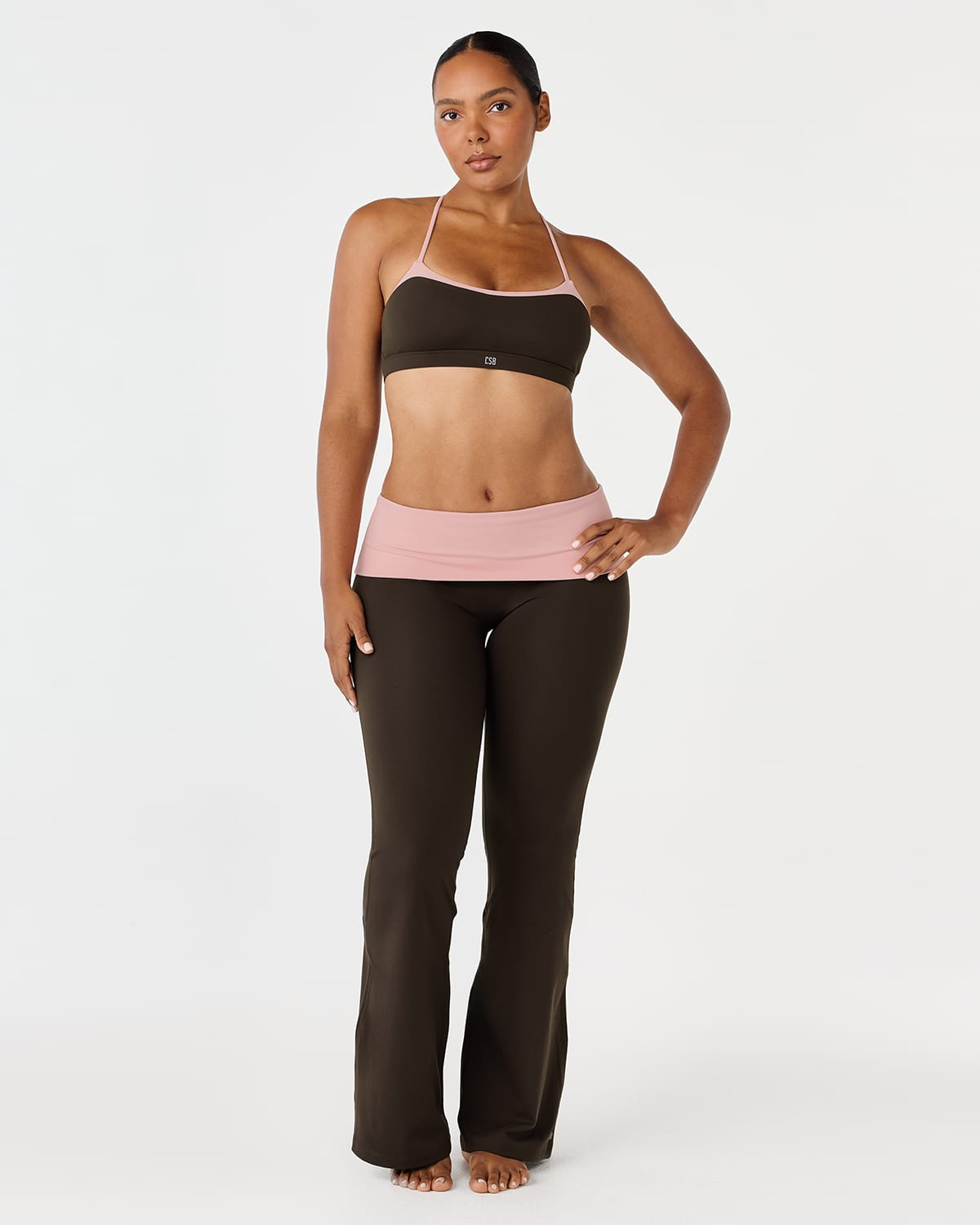 Form Fold Over Invisible Scrunch Flare Leggings | Dark Chocolate Two Tone
