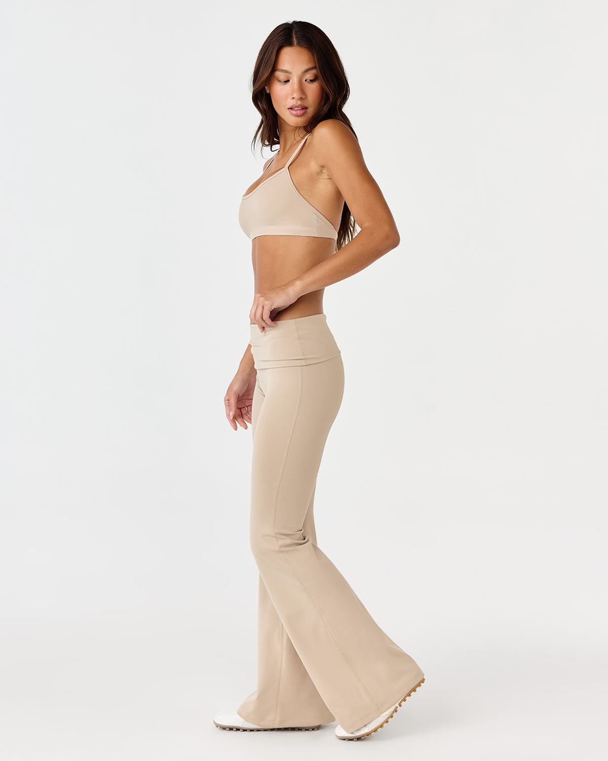 Form Invisible Scrunch Flare Fold Over Leggings | Fawn