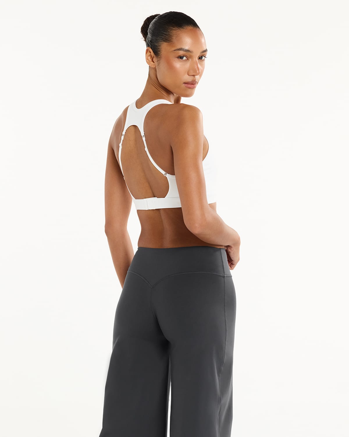 Serenity Soft High V-Neck Crop | White