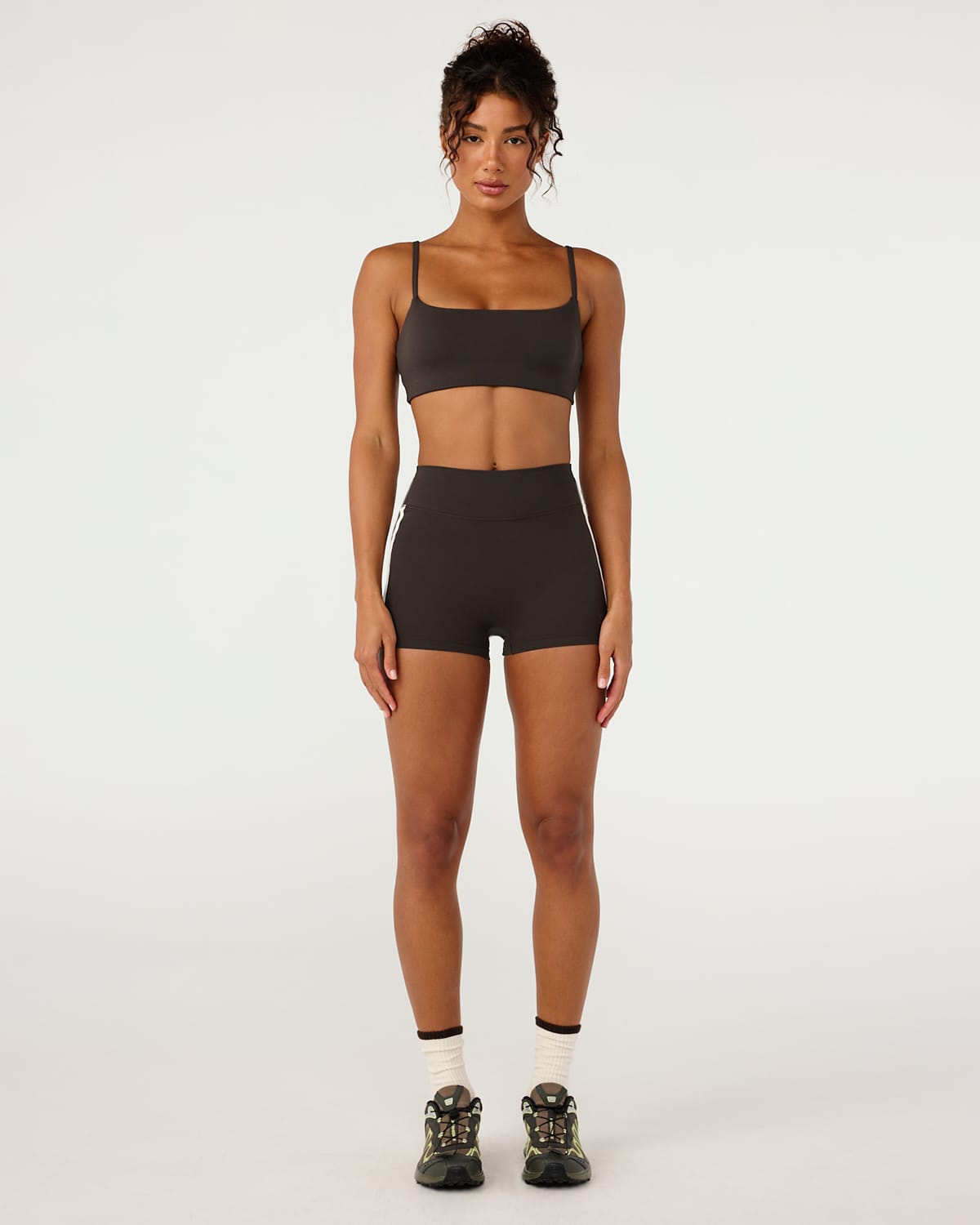 Form Invisible Scrunch Stripe Shorts 3"  | Grounded Brown