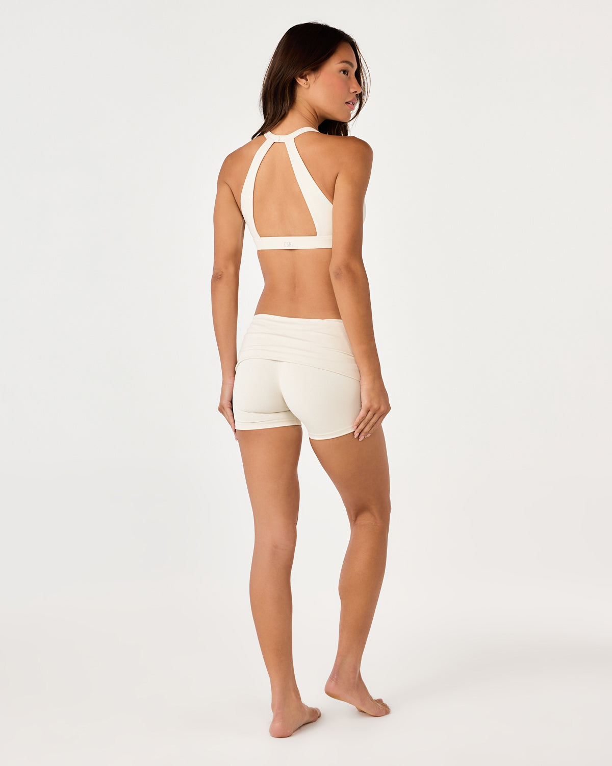 Fade Invisible Scrunch Fold Over Shorts 4" | Vanilla