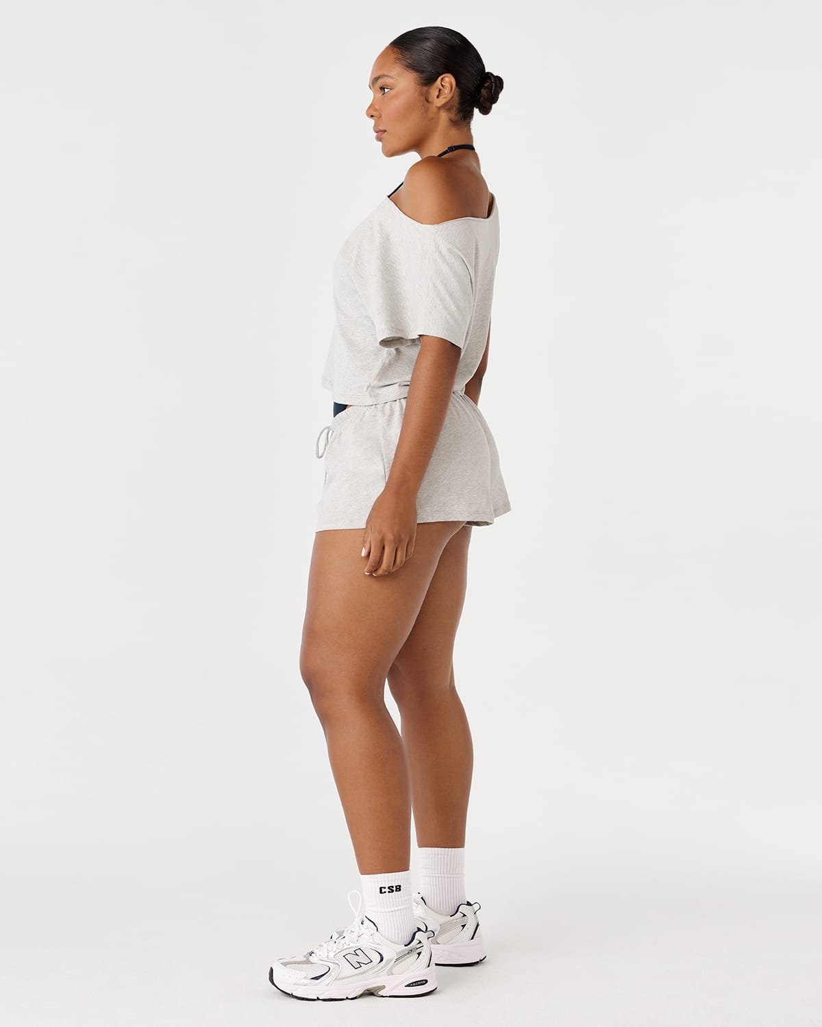 Mini Drawstring Shorts | Grey Marle