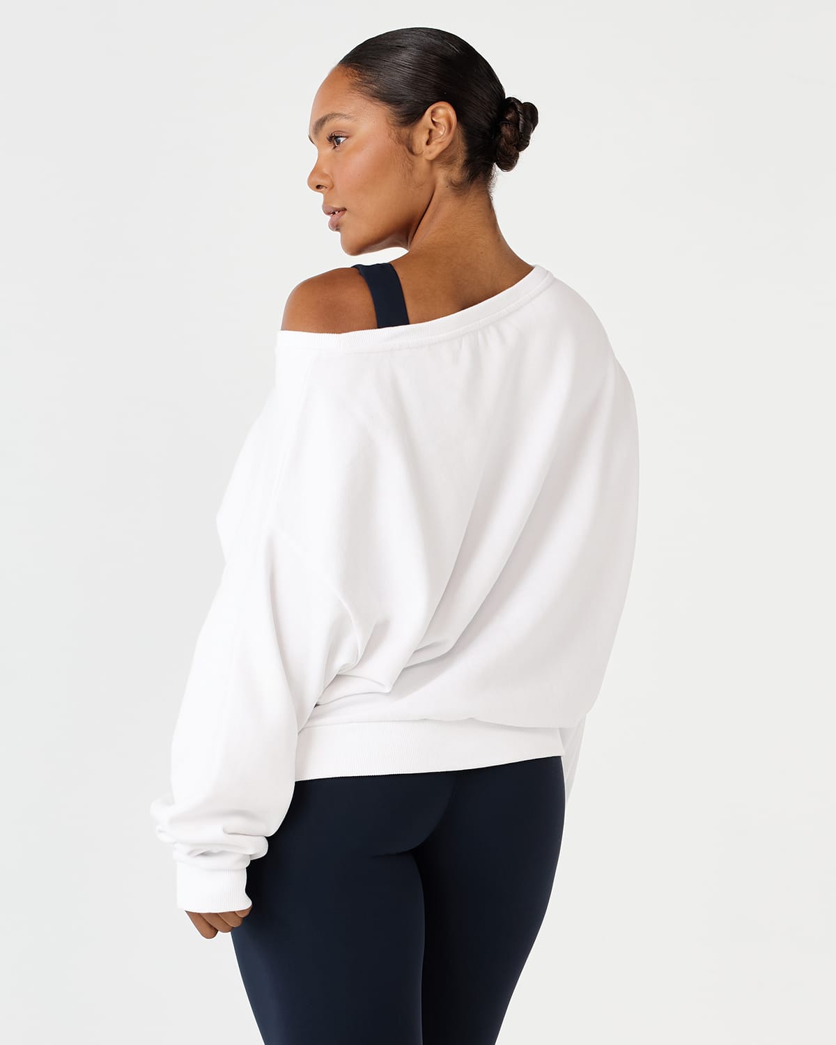 Off Shoulder Sweatshirt | White