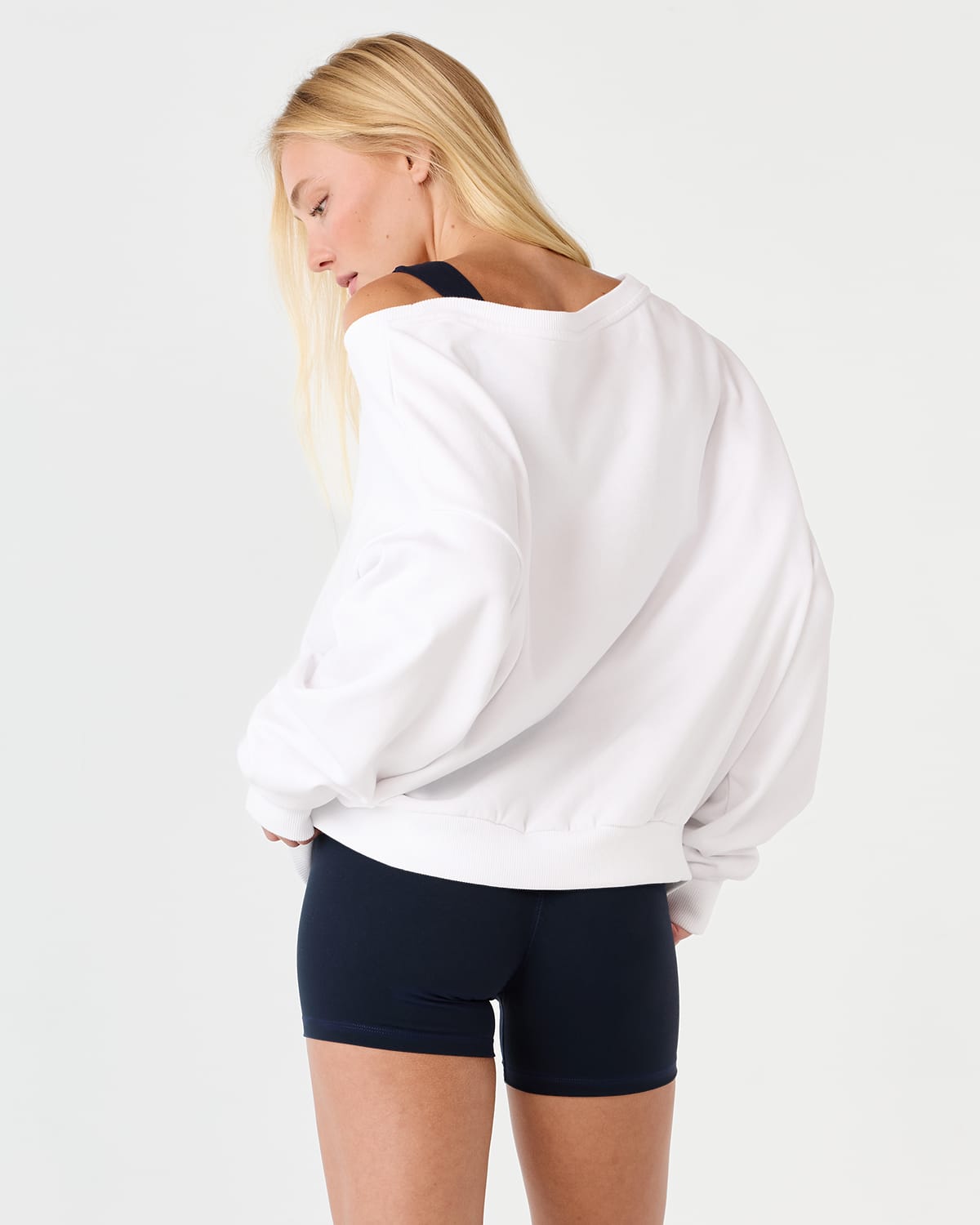 Off Shoulder Sweatshirt | White
