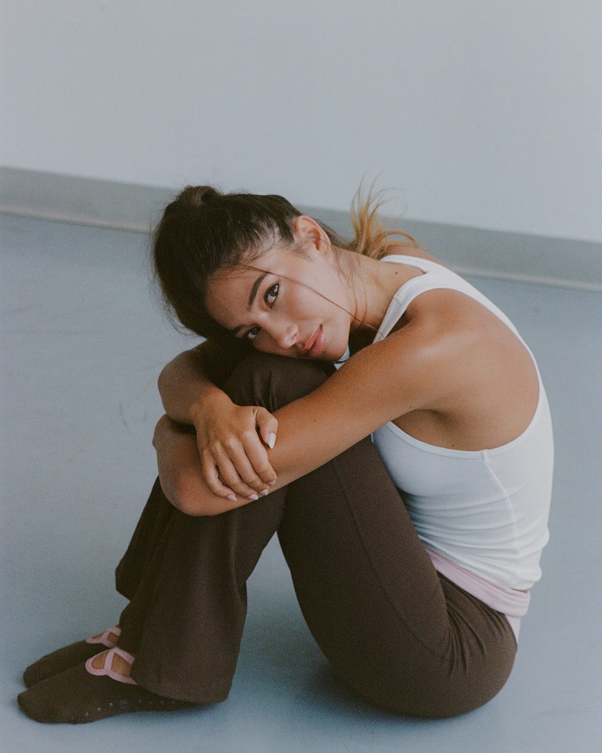 2PK Ballet Pilates Grip Socks | Dark Chocolate / Cream