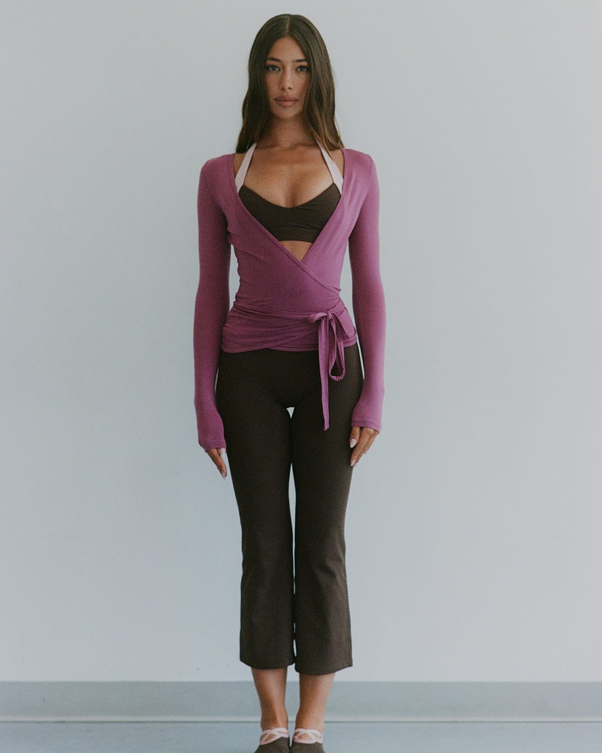 Sheer Jersey Longline Ballet Wrap | Sugar Plum