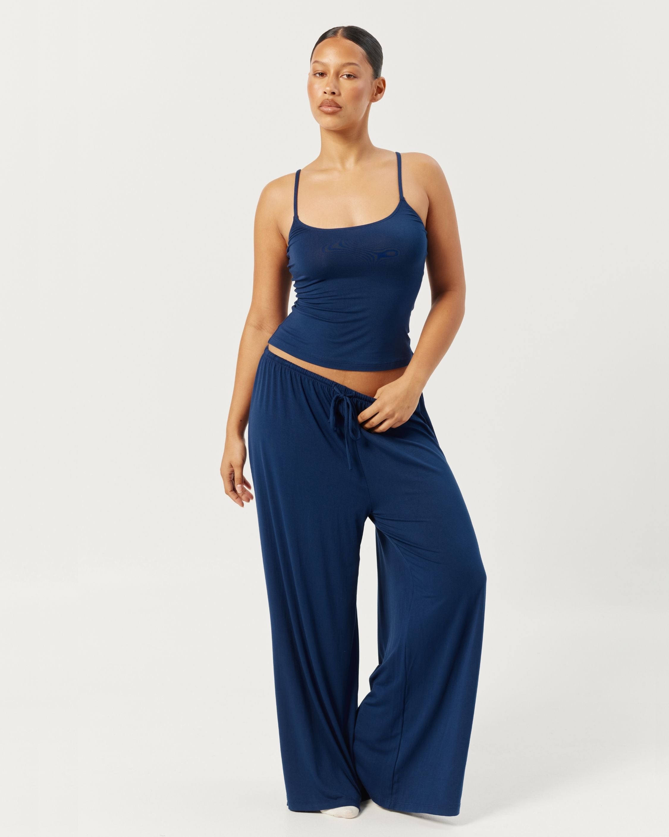 Wide Leg Sleep Pant | Navy