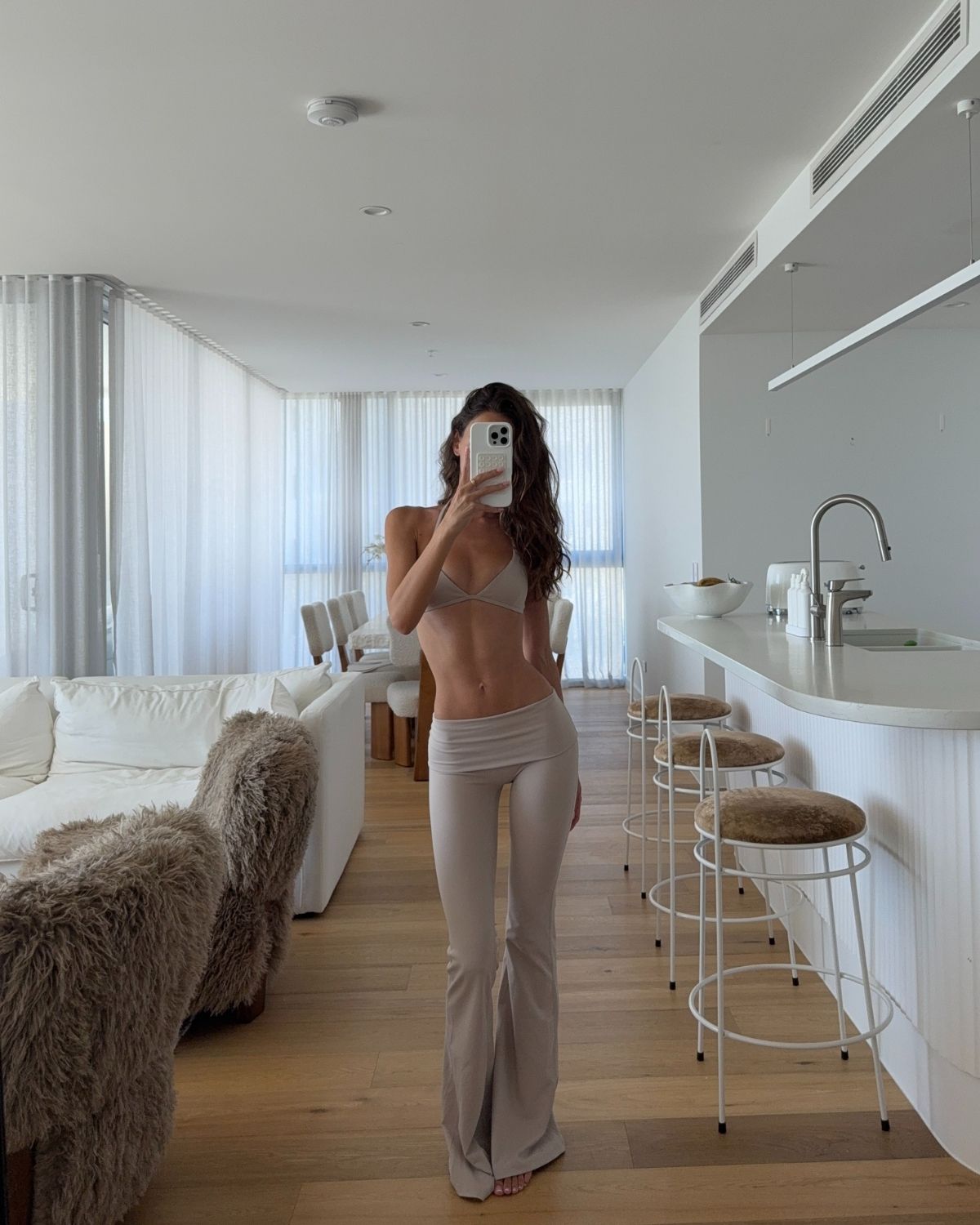 Form Invisible Scrunch Flare Fold Over Leggings | Fawn